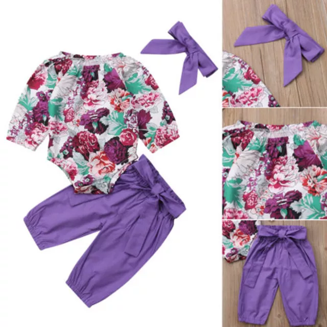 Pantaloni floreali neonate neonate neonate top in cotone romper set abiti