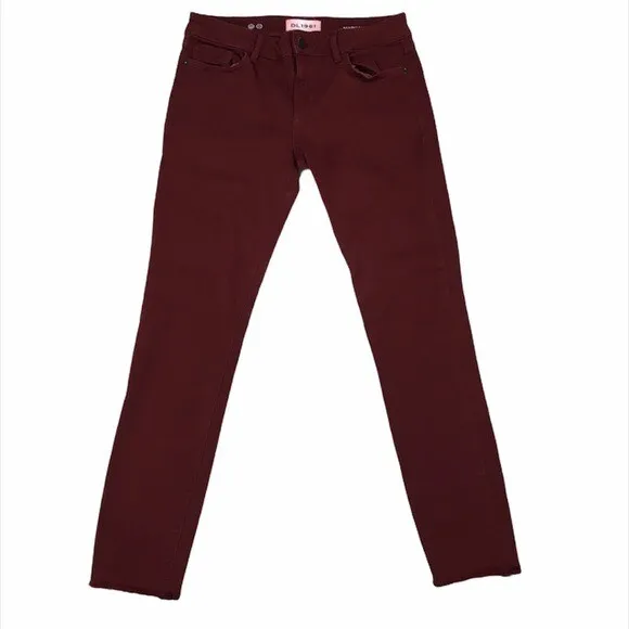 DL1961 Margaux Instasculpt Ankle Skinny Denim Jean Womens 27 Maroon Denim