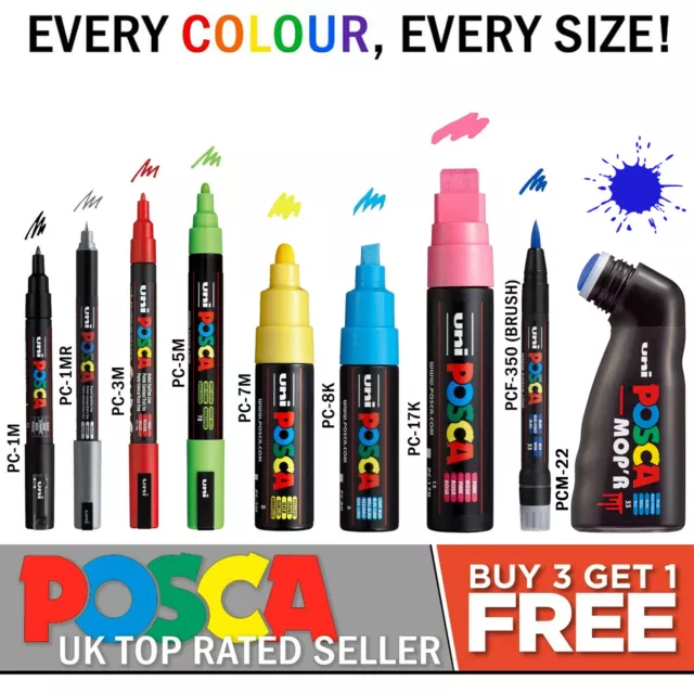 Posca Paint Marker Art Pens Waterproof Permanent Pen Car Tyre Metal Any Surface