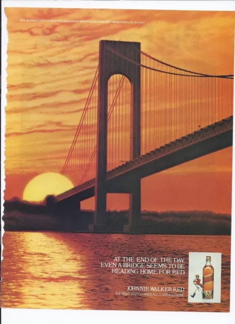80's Johnny Walker Red Scotch Whisky Print Ad Vintage 8.5" x 11"