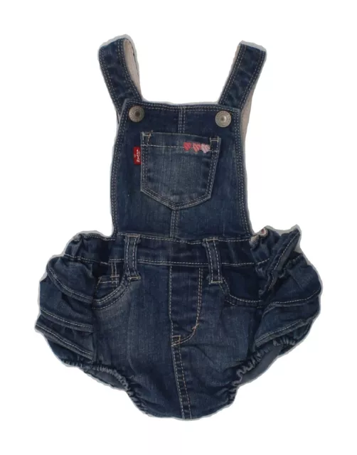 LEVI'S Baby Girls Dungarees Denim Shorts 3-6 Months W18 Navy Blue Cotton AH17