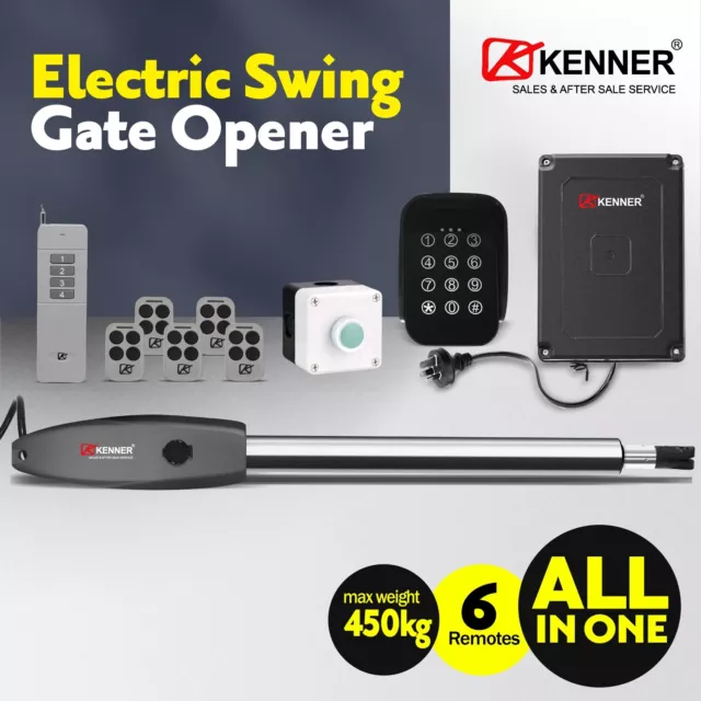 KENNER E Single Swing Gate Opener 6x Remote wireless Keypad pushbutton