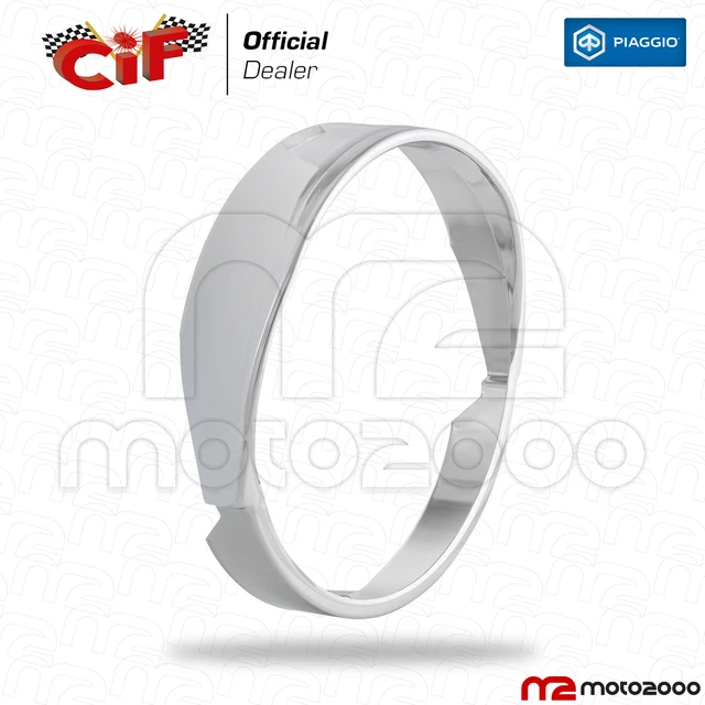 Cornice Ghiera Fanale Anteriore Cromata Per Vespa PK XL - Ricambio Originale Stile Vintage