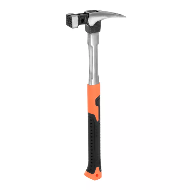 Straight Rip Claw Hammer 25oz Square Magnetic Head for Repairing,Black Orange