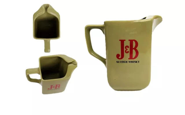 J&B Scotch Whisky Vintage 1960's Water Jug Mint WADE PM UK Mustard Man Cave