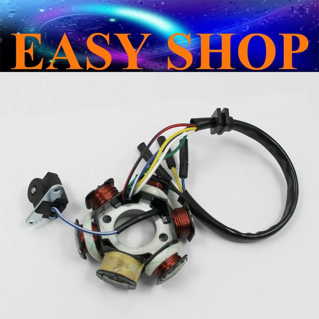 6 Coil Pole Magneto Flywheel Stator 50cc 70cc 110cc 125cc PIT Quad Dirt Bike ATV