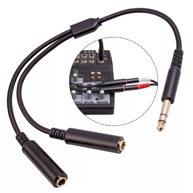 635mm Male auf Dual Female 635mm TRS Stereo Y Splitter Adapter Audiokabel 30CM