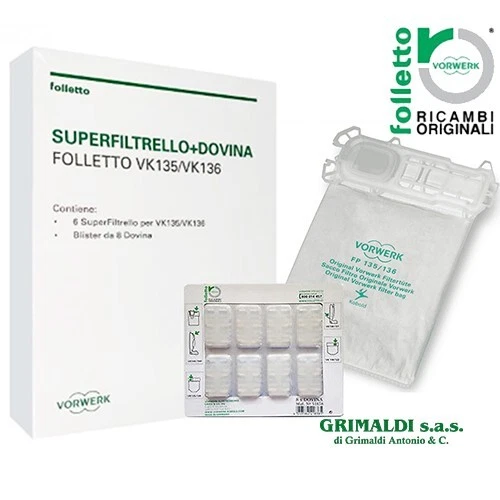 Conf.6 Sacchetti Folletto VK135 /136 - Maggio Elettrodomestici