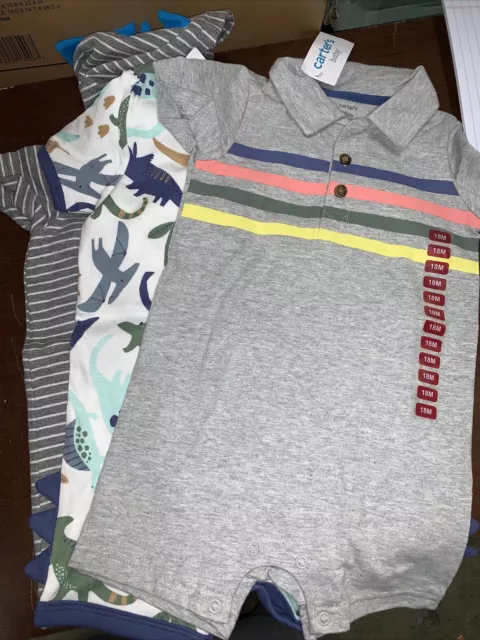 carters baby boy 18 month set of three One Pieces.