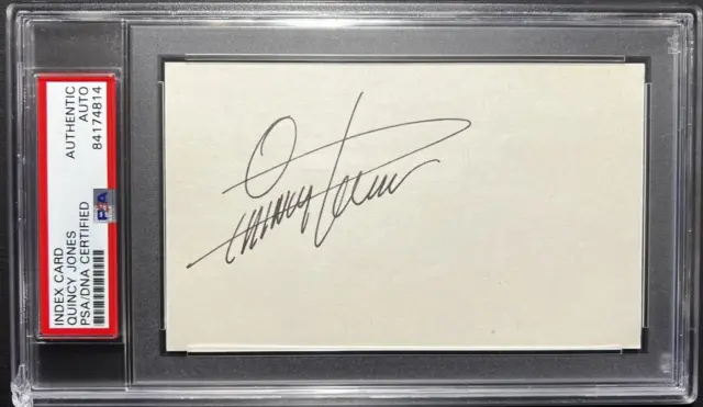 Quincy Jones Signed Autographed 3X5 Index Card Psa/Dna Certified Coa