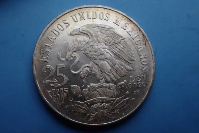 Mexico, 25 Pesos 1968, 0.72 silver, Olympics, as shown.