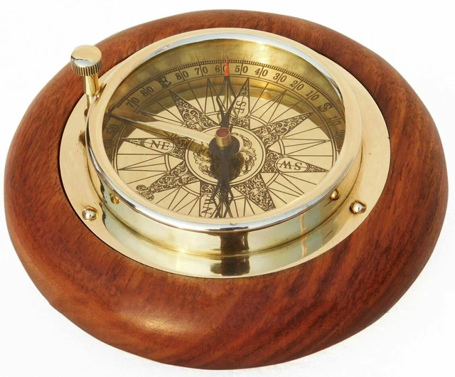 Boussole De Poche Vintage En Laiton – Nautique Marine, Reproduction Ancienne