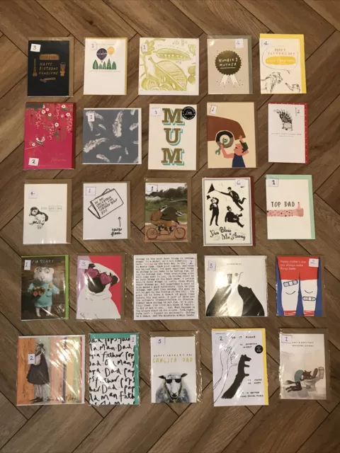 Job Lot Of 59 Assorted High End Greetings Cards With Envelopes - Birthday, Etc