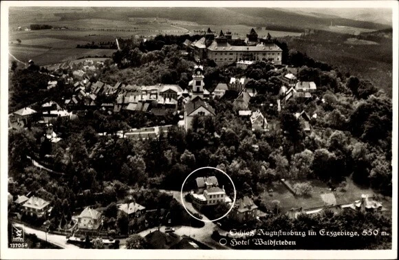 Ak Augustusburg im Erzgebirge, Schloss Augustusburg, Hotel Waldfrieden - 3685775
