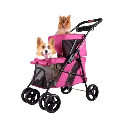 Passeggino per cani e gatti a due piani