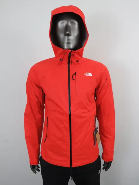 Mens The North Face Alta Vista Dryvent Waterproof Hooded Rain Jacket - Fiery Red