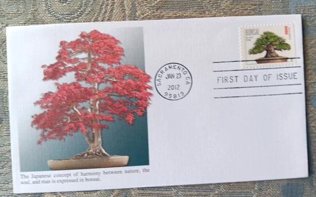JAPANESE BONSAI BLACK PINE miniature TREE 2012 FLEETWOOD CACHET FDC UNADDR