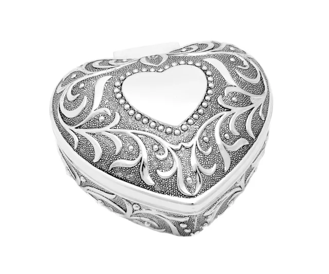 Schmuckkästchen Herz Schatulle Etui Schmuckschatulle Ring Schmuck Silber Dose