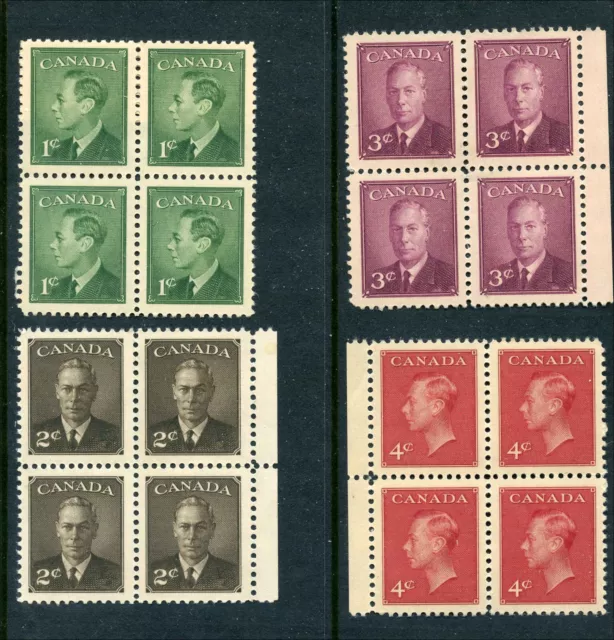 Canada Mint NH F-VF 1c- 4c (4) Scott #89-92 Block Postes-Postage Omitted Stamps