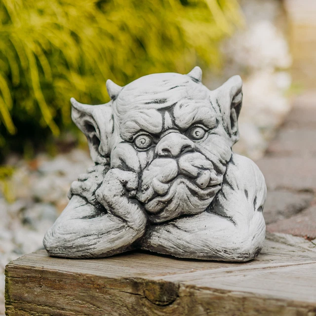 Gargoyle Drachen Auf Kugel Steinfiguren – Frostsicher, 37 Cm Hoch, 7 Kg Für Den Außenbereich