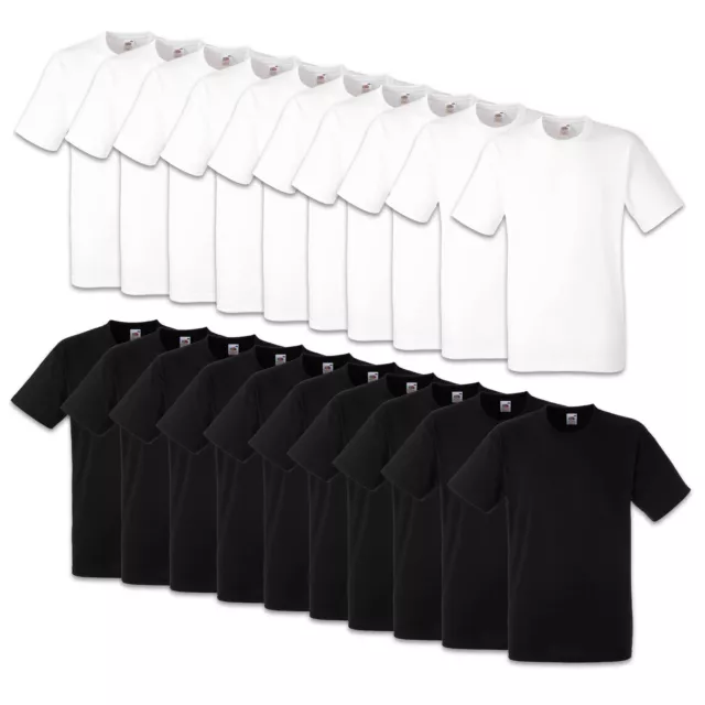 10er Fruit of the Loom T-Shirt Pesante Cotone S M L XL XXL 3XL Pesante Qualità