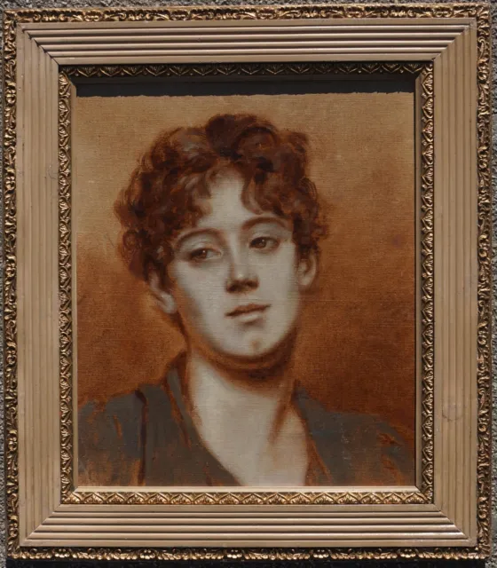 Knabe, Portrait, um 1900, Öl auf Leinen, gerahmt, Jugendstil