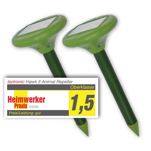Maulwurf Vertreiben 2x ISOTRONIC Maulwurfschreck Vertreiber Abwehr - Foto 5