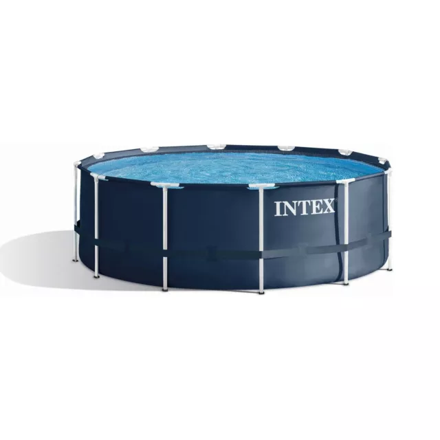 Intex Frame Pool Rondo 366 x 122 cm - Swimming Pool ohne Zubehör inkl. Leiter