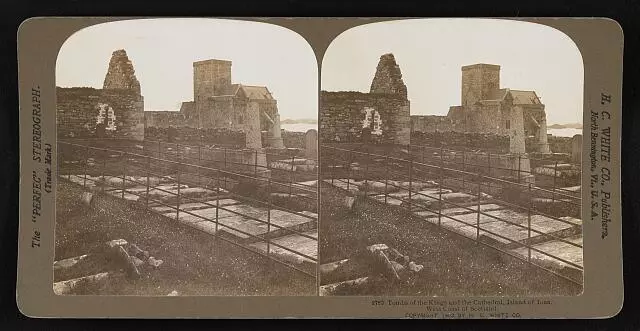 Scotland Tombs of the kings and the cathedral, Island of Iona, wes - Old Photo