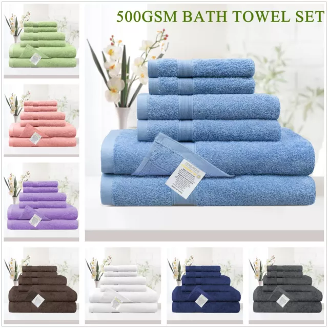 Bath Towel Set(Pack of 6) 100% Cotton 550GSM Hotel Quality Soft No Pilling Towel