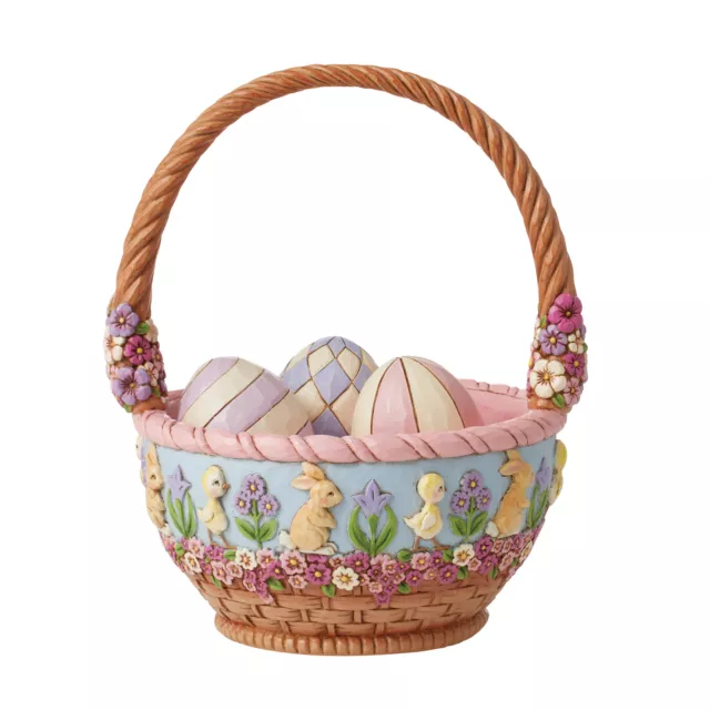 Enesco Jim Shore Heartwood Creek 19th Annual Easter Basket and Eggs Figurine Set