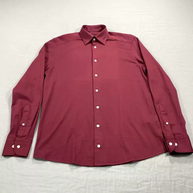 Eton Shirt Mens Small Red Contemporary Long Sleeve Button Up Casual Adult