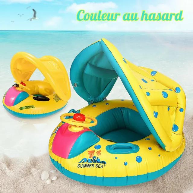 Baby Kids Inflatable Float Ring Infant Seat Boat Sunshade Canopy Swimming Pool