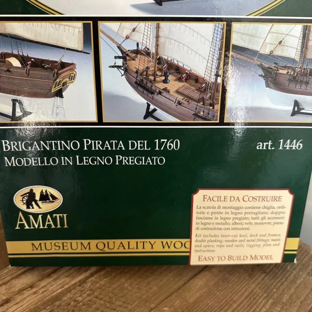 Amati Brigantino Pirata Del 1760 Model Kit #1446 Adventure Pirate Ship￼ 2