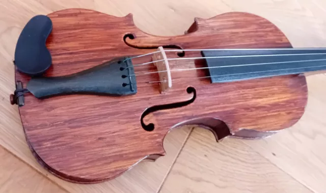 Interesting Hand Made Folk Violin Full Size, Case, Bow