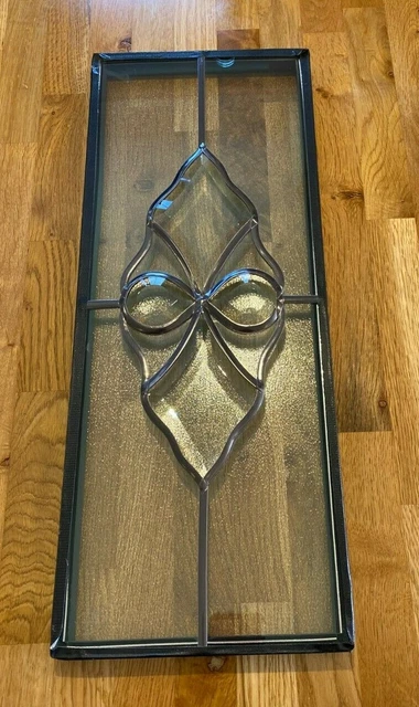 Double Glazed Panel 204x525mm, 4mm Toughened Glass, Leaded Design, Stippolyte