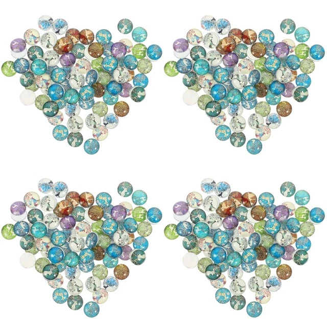 400 Pcs Glas Leuchtender Edelstein-Patch Glasaugen Urlaub Cabochons