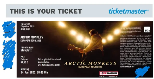 2 biglietti Arctic Monkeys Linz (Austria) 24/4/2023