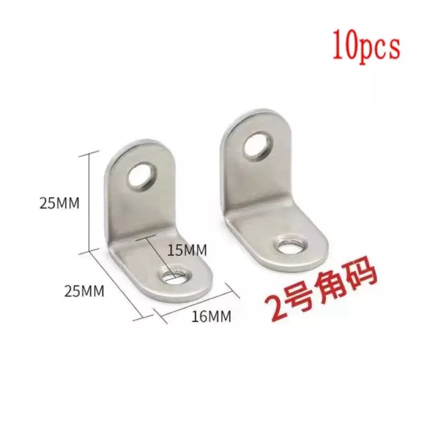 10pcs L-shaped stainless steel right angle bracket joint support corner support