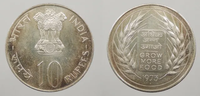 INDIA 1973-(b) 10 Rupees FAO #WC86836