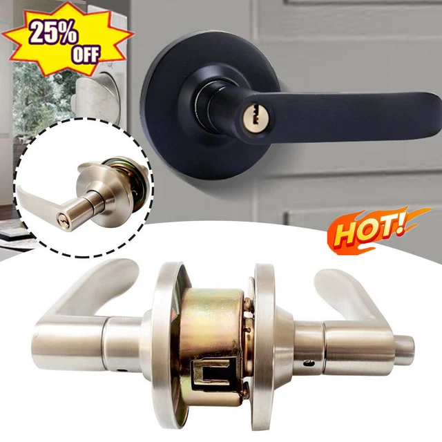 Home Entry Lever Handle Door Lock Set Bathroom Entrance Passage W/3 Keys