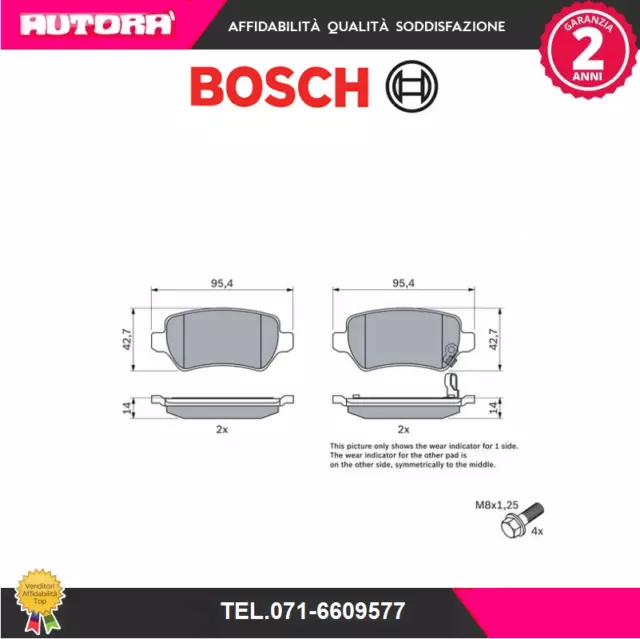 0986424646 Kit pastiglie freno, Freno a disco Posteriore (MARCA-BOSCH).