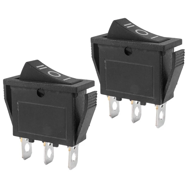 Rectangular Rocker Ship AUTOMOTIVE ONOFFON RECTANGLE Rocker Switch 3 Position SPDT Black for ...