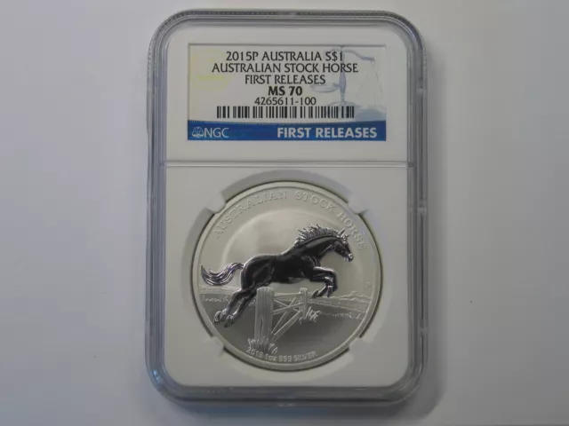 Australien 1 Dollar 2015 Stock Horse Silber 1 oz (MS70) zertifiziert PCGS