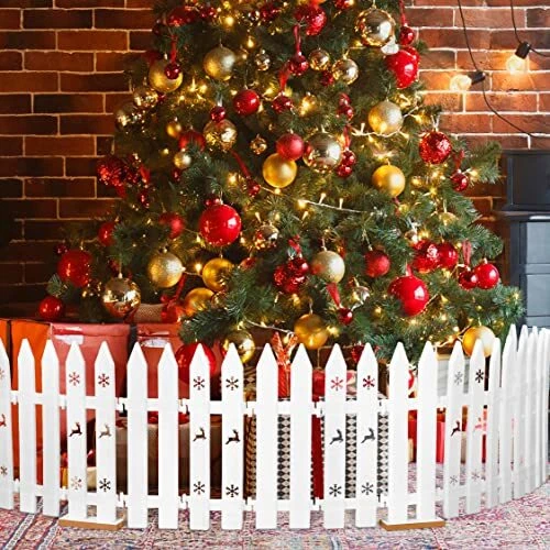36PCS Christmas Tree Fence Decorations - Xmas Indoor Outdoor Gate for Pet Gar...