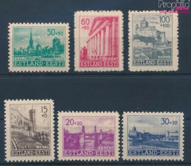 Briefmarken Estland (Dt.Bes.2.WK.) 1941 Mi 4-9 postfrisch (10142322