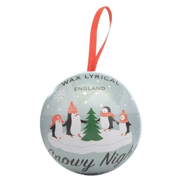 WAX LYRICAL CHRISTMAS Bauble Filled with 9 Tea Light Candles Snowy