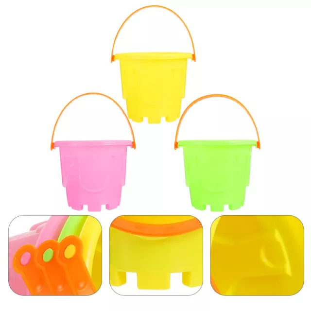 3 Pcs Magnetic Toys Buckets for Kids Plastic Barrel Beach Sand