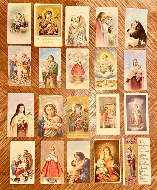 VTG Saints Holy Bible Catholic Prayer Funeral Death Holy Cards LOT of 20