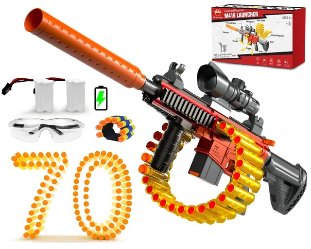 VATOS AUTOMATIC FOAM Blaster Toy Gun M416 2 IN 1 Auto Manual Toy Gun w ...